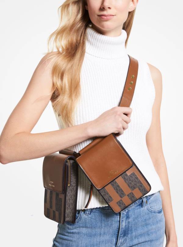 Panske Crossbody Kabelka Michael Kors ASHYA X Saga Signature And Leather Multi Hnede Viacfarebný - Tasky Michael Kors Nejlevnejsi | BUVFM-1825